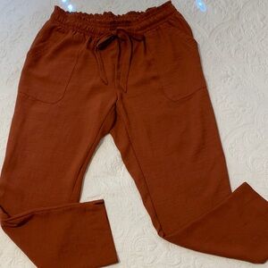 Soho Apparel Women's Pull On Pants in a Rust Orange Color